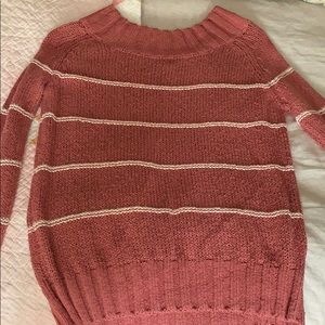 Stripped Billabong off the shoulder sweater